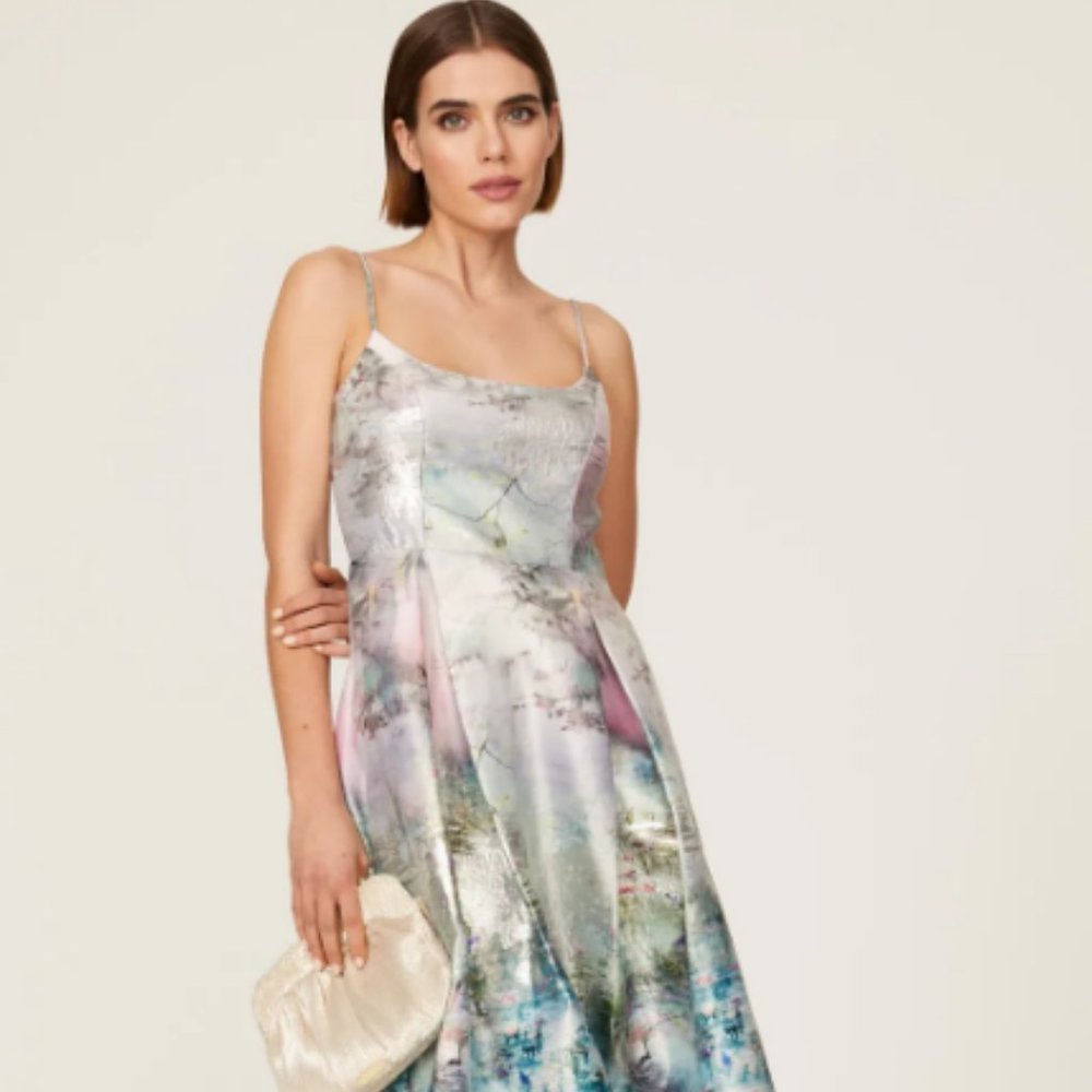 ML Monique Lhuillier Koi Monet Midi Dress 12